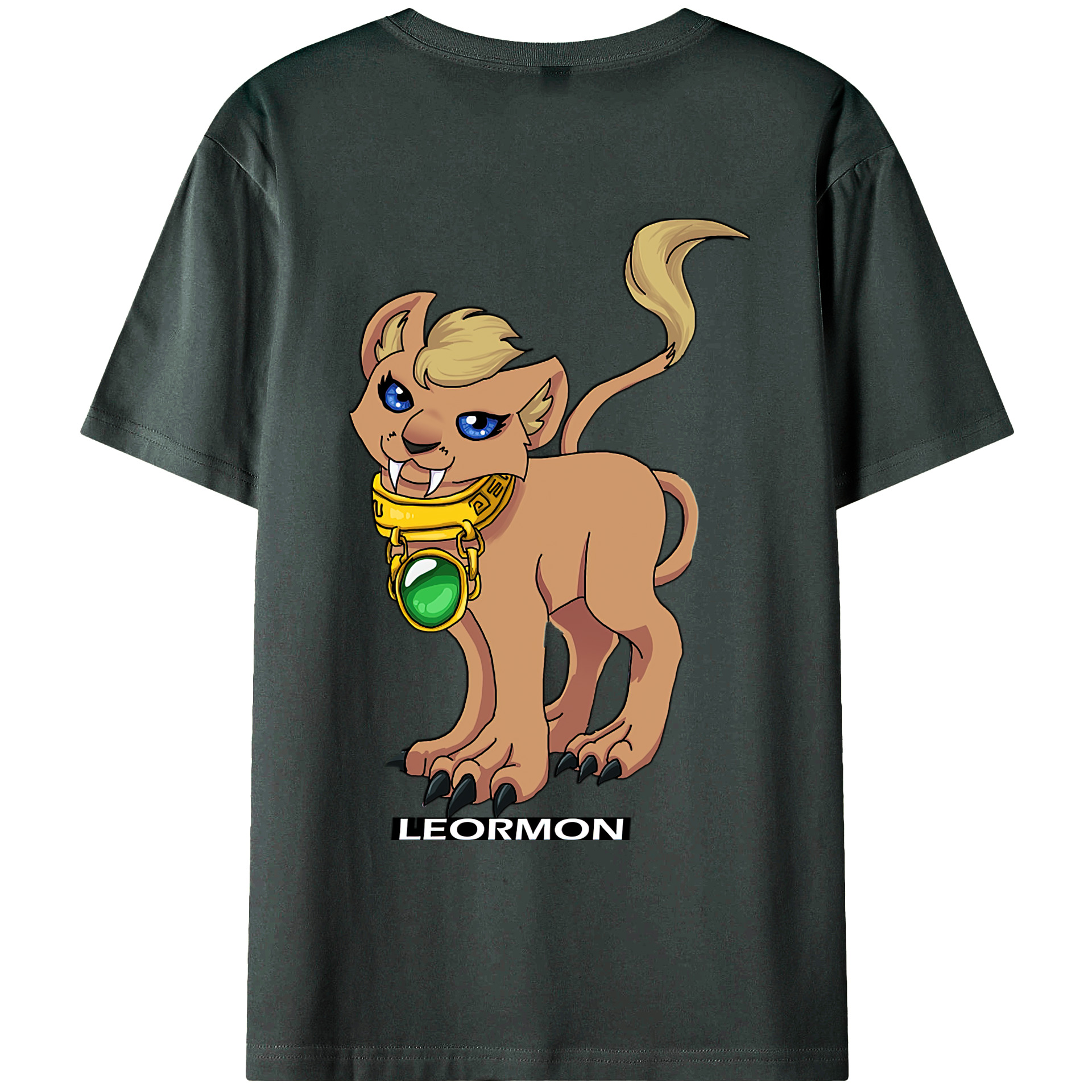 （画像用） Digimon デジタルモンスター/デジモン 綿100％ メンズ半袖Tシャツ（バックプリント） 通気性
